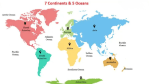 Details of 7 Continents and 5 Oceans